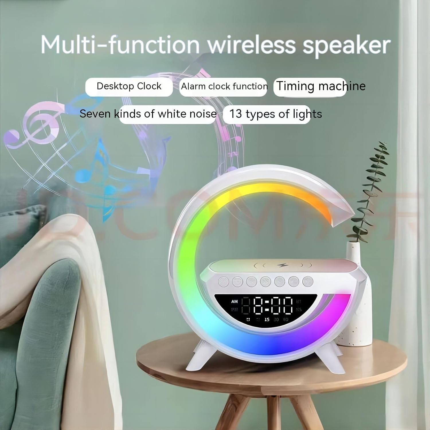 G-shaped Led Wireless Charging Speaker