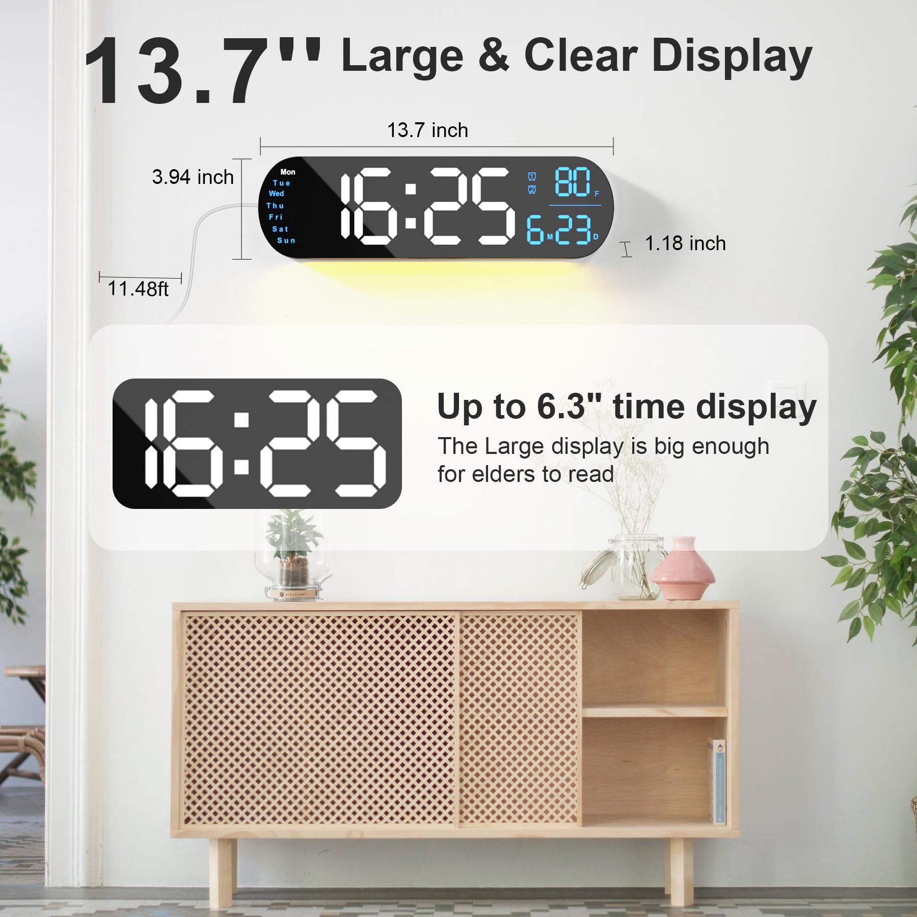 Multi Functional LED Display Clock