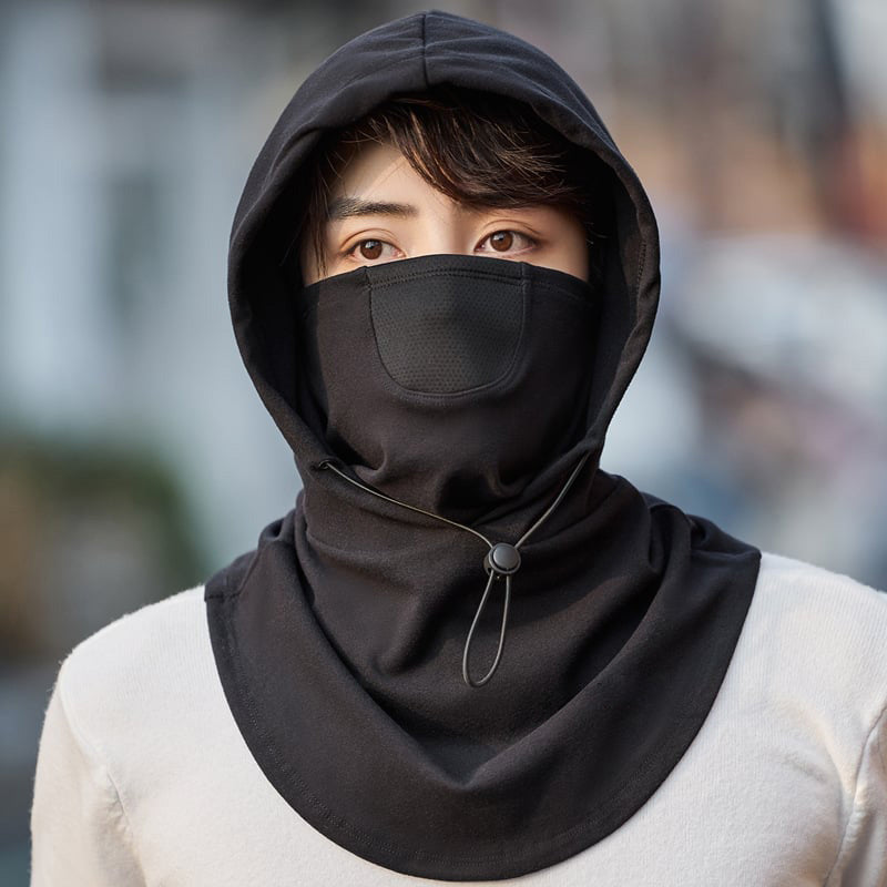 Hooded Face Mask with Neck Warmer for Cycling